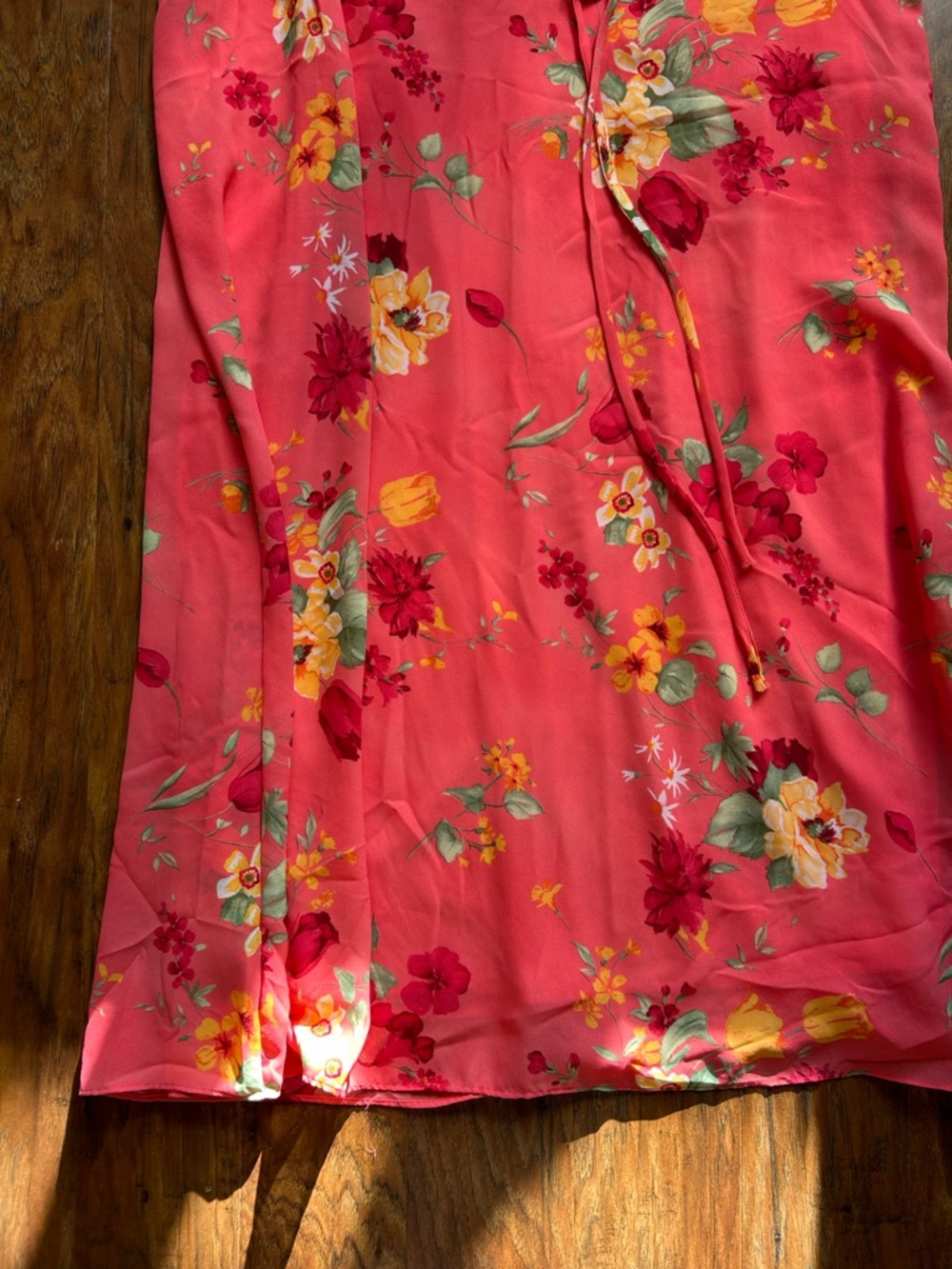 Studio C Coral Floral Dress with Yellow & Green Accents - Picture 3 of 12